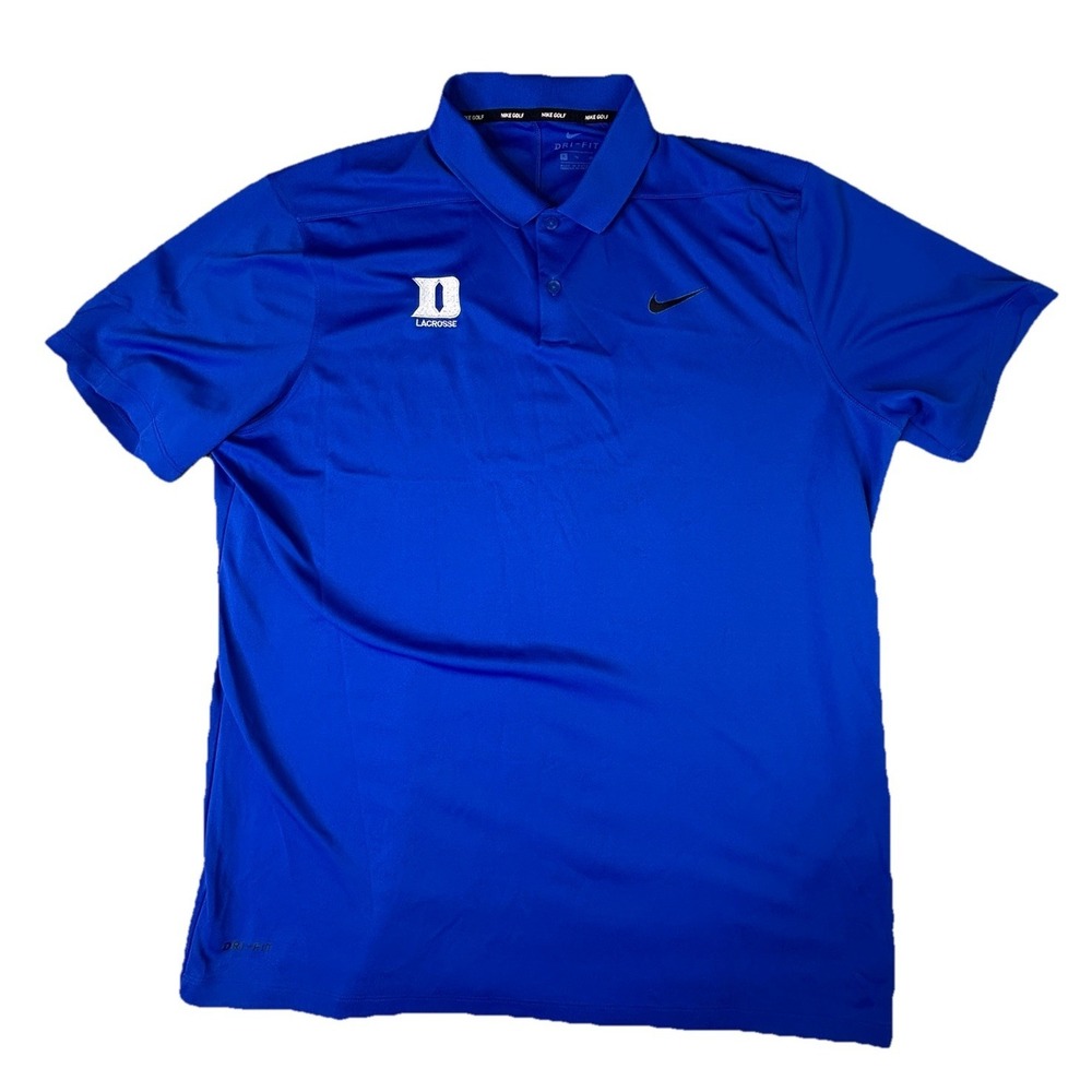 Nike Golf Polo Mens XL Dri Fit Performance Duke Blue Devils Lacrosse Athletic